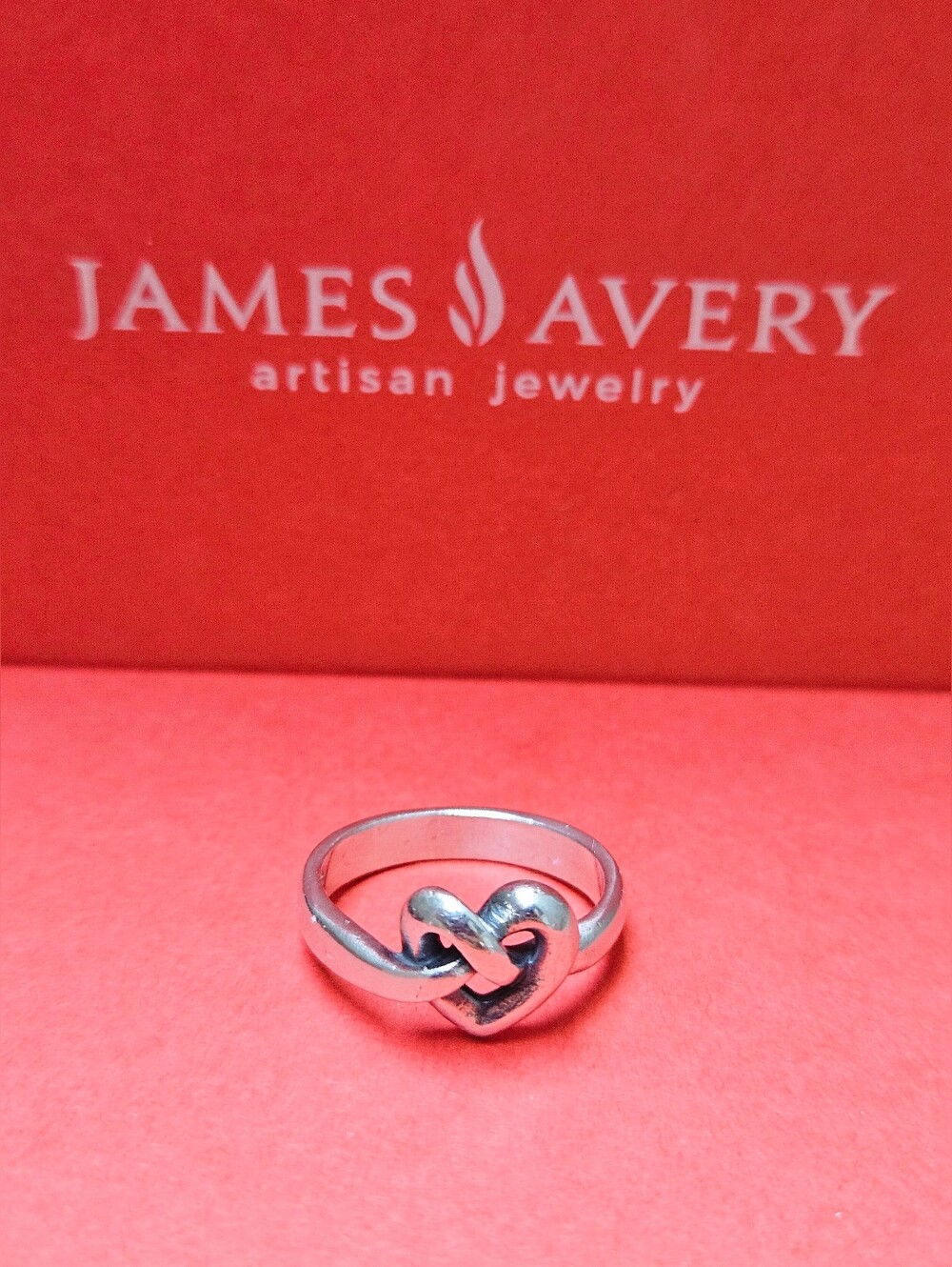 James Avery Retired Sterling Silver Heart Knot Ring Size 8
